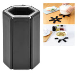 Foldable Trivets Heat Insulating Collapsible Pot Holder for Kitchen Dining Room Black - Extra Image