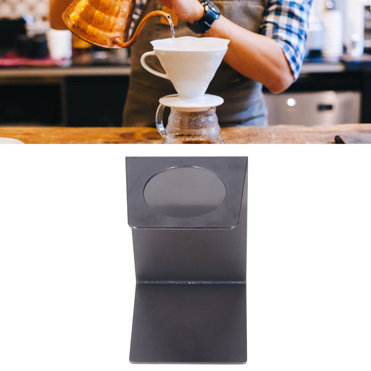 Drip Coffee Stand Samll Size Light Durable Metal Reusable Pour Over Coffee Dripper Stand for Cafe HouseholdBlack