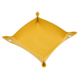 Leather Tray Fashionable Design Artificial Leather Durable Wide Application Mens Valet Tray for Jewelry Watch Key PhoneYellow