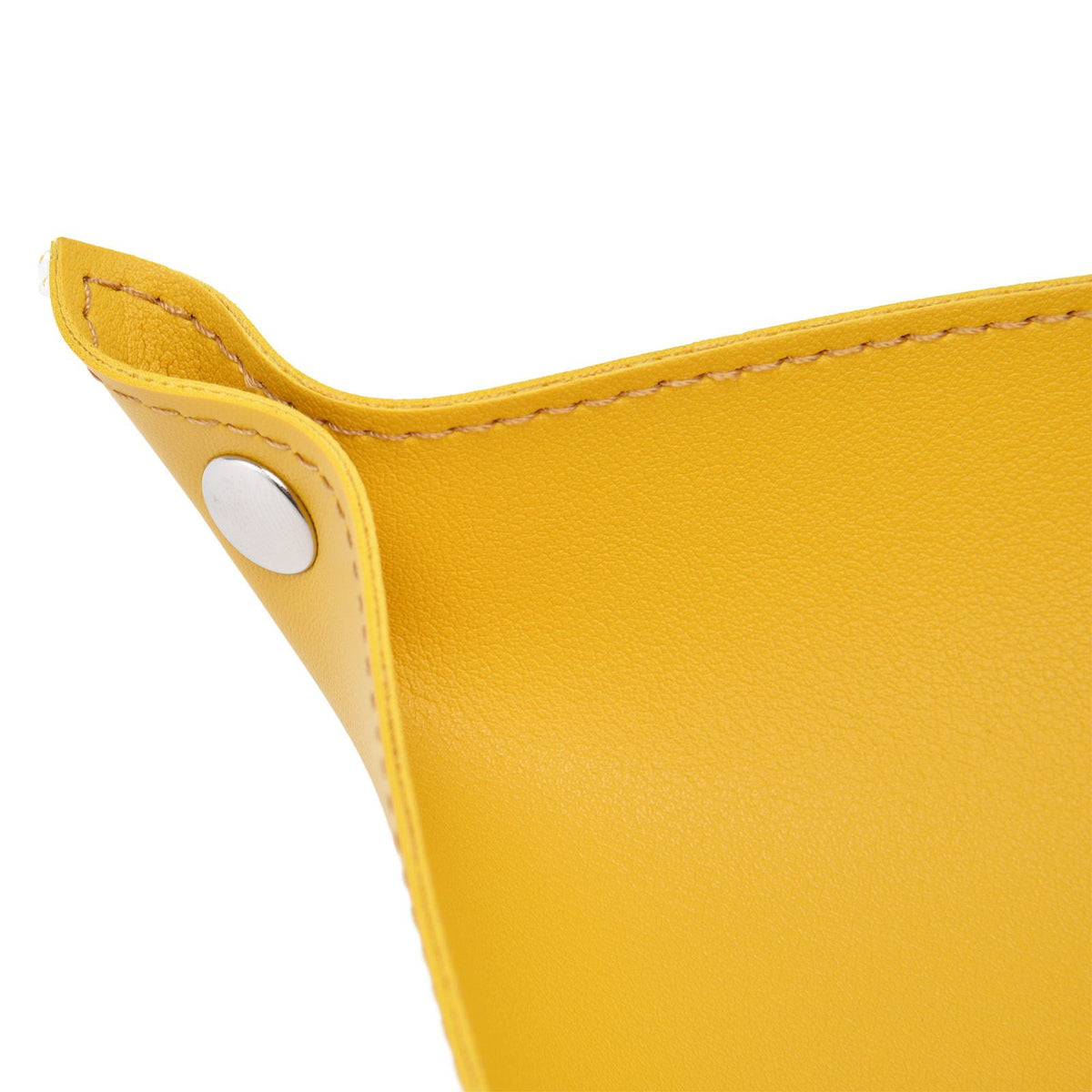 Leather Tray Fashionable Design Artificial Leather Durable Wide Application Mens Valet Tray for Jewelry Watch Key PhoneYellow