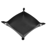 Leather Tray Fashionable Design Artificial Leather Durable Wide Application Mens Valet Tray for Jewelry Watch Key PhoneBlack - Front View