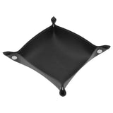 Leather Tray Fashionable Design Artificial Leather Durable Wide Application Mens Valet Tray for Jewelry Watch Key PhoneBlack