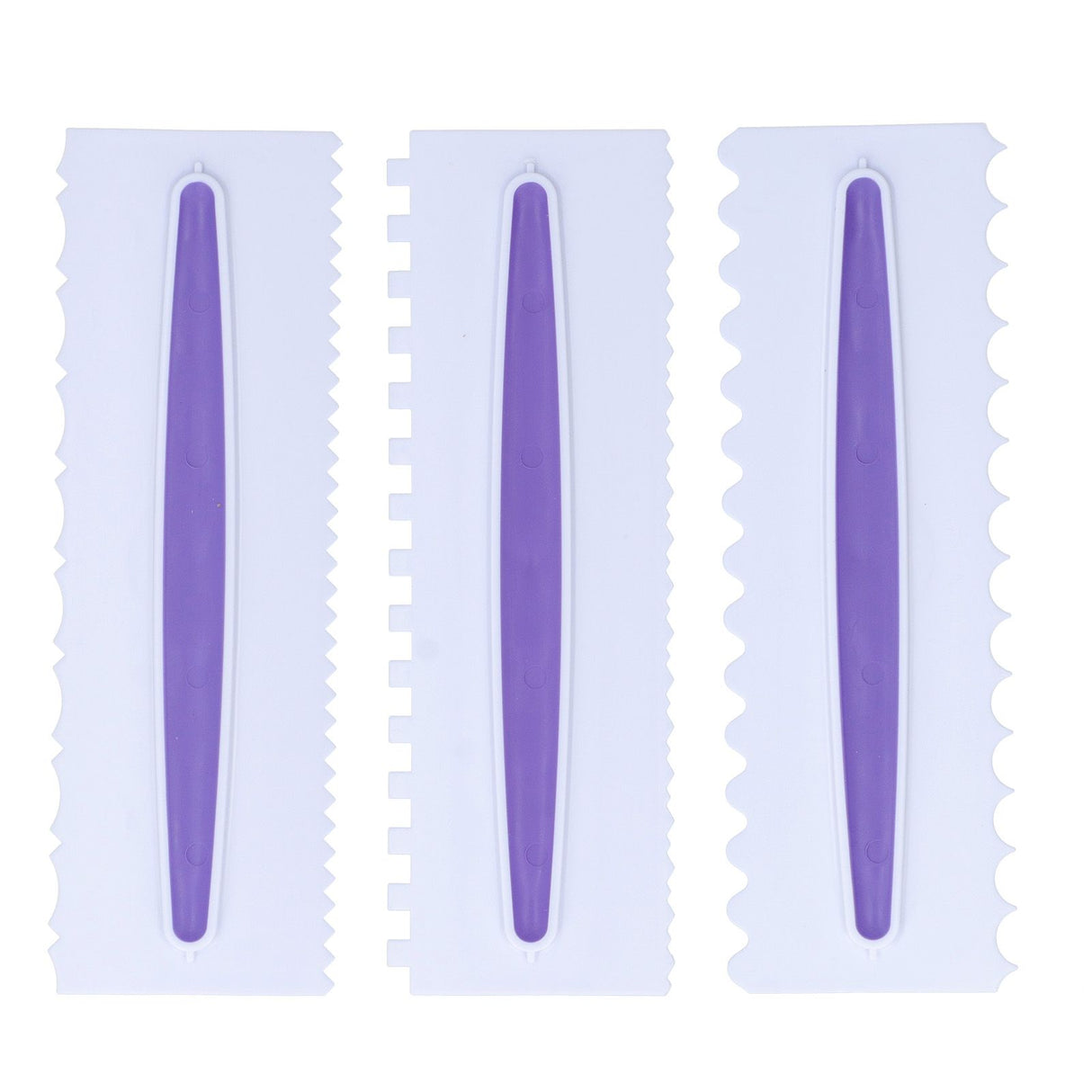 3Pcs Cake Scraper Premium Plastic Durable Glossy Surface Easy Operation Icing Smoother