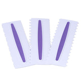 3Pcs Cake Scraper Premium Plastic Durable Glossy Surface Easy Operation Icing Smoother - Front View
