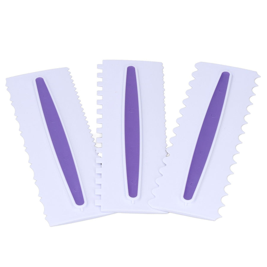 3Pcs Cake Scraper Premium Plastic Durable Glossy Surface Easy Operation Icing Smoother