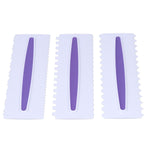 3Pcs Cake Scraper Premium Plastic Durable Glossy Surface Easy Operation Icing Smoother