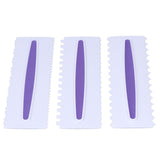 3Pcs Cake Scraper Premium Plastic Durable Glossy Surface Easy Operation Icing Smoother - Side View