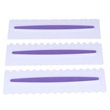 3Pcs Cake Scraper Premium Plastic Durable Glossy Surface Easy Operation Icing Smoother