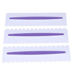 3Pcs Cake Scraper Premium Plastic Durable Glossy Surface Easy Operation Icing Smoother