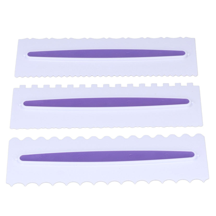 3Pcs Cake Scraper Premium Plastic Durable Glossy Surface Easy Operation Icing Smoother