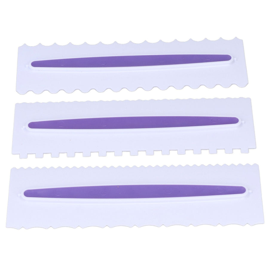 3Pcs Cake Scraper Premium Plastic Durable Glossy Surface Easy Operation Icing Smoother