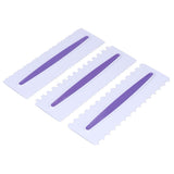3Pcs Cake Scraper Premium Plastic Durable Glossy Surface Easy Operation Icing Smoother - Low Angle