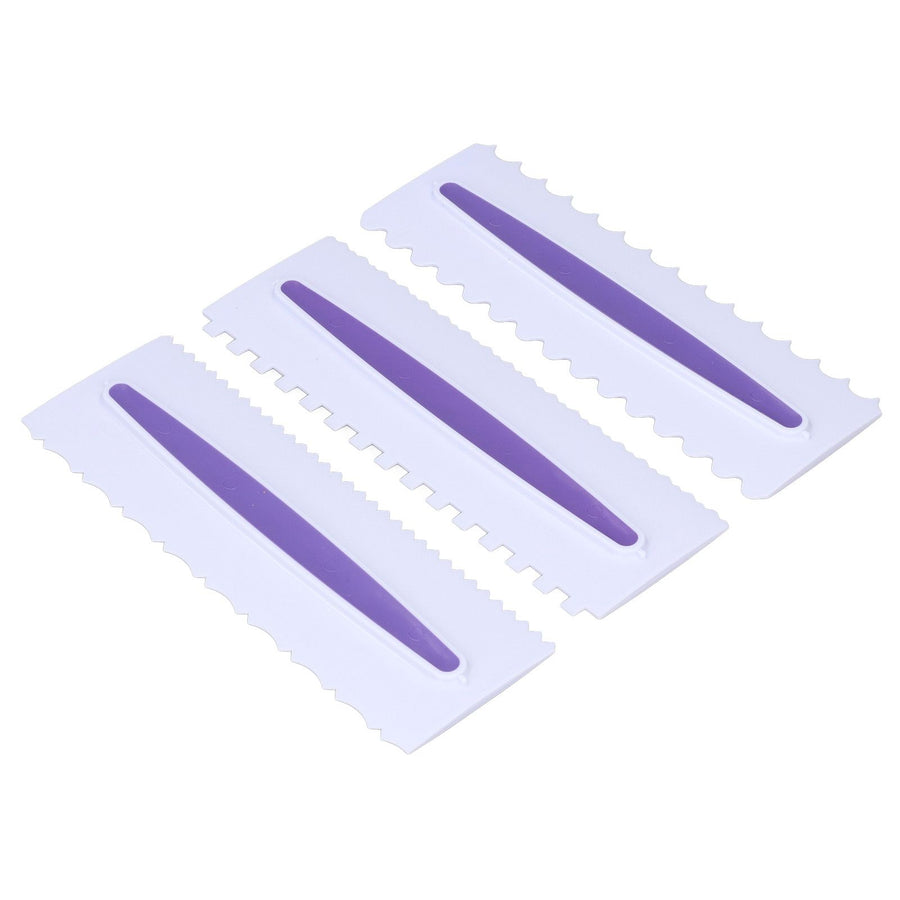 3Pcs Cake Scraper Premium Plastic Durable Glossy Surface Easy Operation Icing Smoother