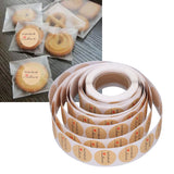 1 Roll Kraft Paper Stickers Handmade with Love Design Cute Heart Stationery Label Stickers for Food Labeling - Extra Image