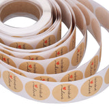 1 Roll Kraft Paper Stickers Handmade with Love Design Cute Heart Stationery Label Stickers for Food Labeling - Extra Image