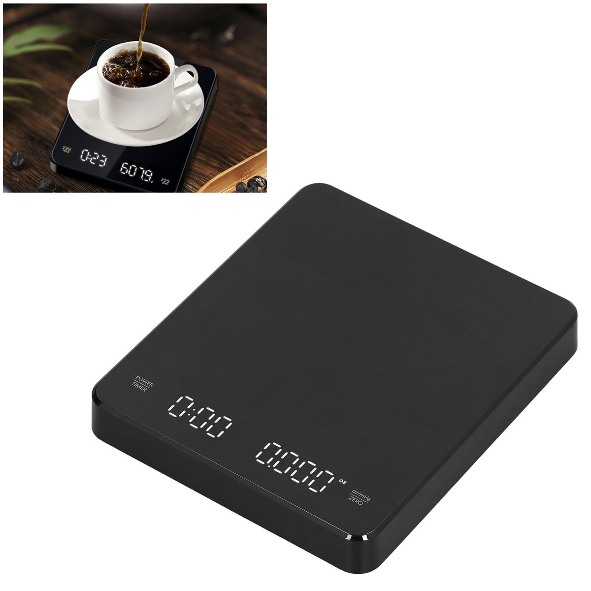 Electronic Coffee Scale Rechargeable High Temperature Resistance 3KG Kitchen Scale for Home