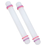 2Pcs Plastic Rolling Pin Safe Durable Sturdy Plastic Nonstick Surface Wide Application Small Rolling Pin - Side View