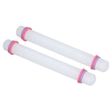 2Pcs Plastic Rolling Pin Safe Durable Sturdy Plastic Nonstick Surface Wide Application Small Rolling Pin - Top-Down View