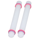 2Pcs Plastic Rolling Pin Safe Durable Sturdy Plastic Nonstick Surface Wide Application Small Rolling Pin - Rear View