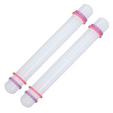 2Pcs Plastic Rolling Pin Safe Durable Sturdy Plastic Nonstick Surface Wide Application Small Rolling Pin