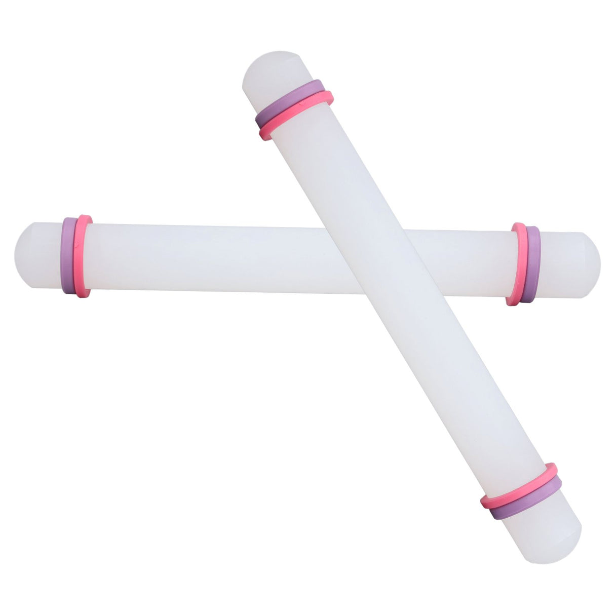 2Pcs Plastic Rolling Pin Safe Durable Sturdy Plastic Nonstick Surface Wide Application Small Rolling Pin