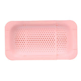 Strainer Basket Telescopic Design Anti Slip Rust Resistant Drain Colander Kitchen AccessoryPink