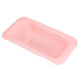 Strainer Basket Telescopic Design Anti Slip Rust Resistant Drain Colander Kitchen AccessoryPink - 45-Degree Angle
