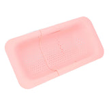 Strainer Basket Telescopic Design Anti Slip Rust Resistant Drain Colander Kitchen AccessoryPink - Extra Image