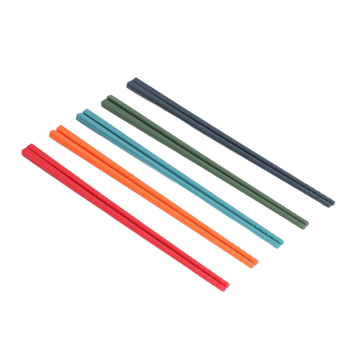 24cm 5 Color Chopsticks Set Silicone Stainless Steel Chopsticks Reusable Anti Slip Kitchen Tableware