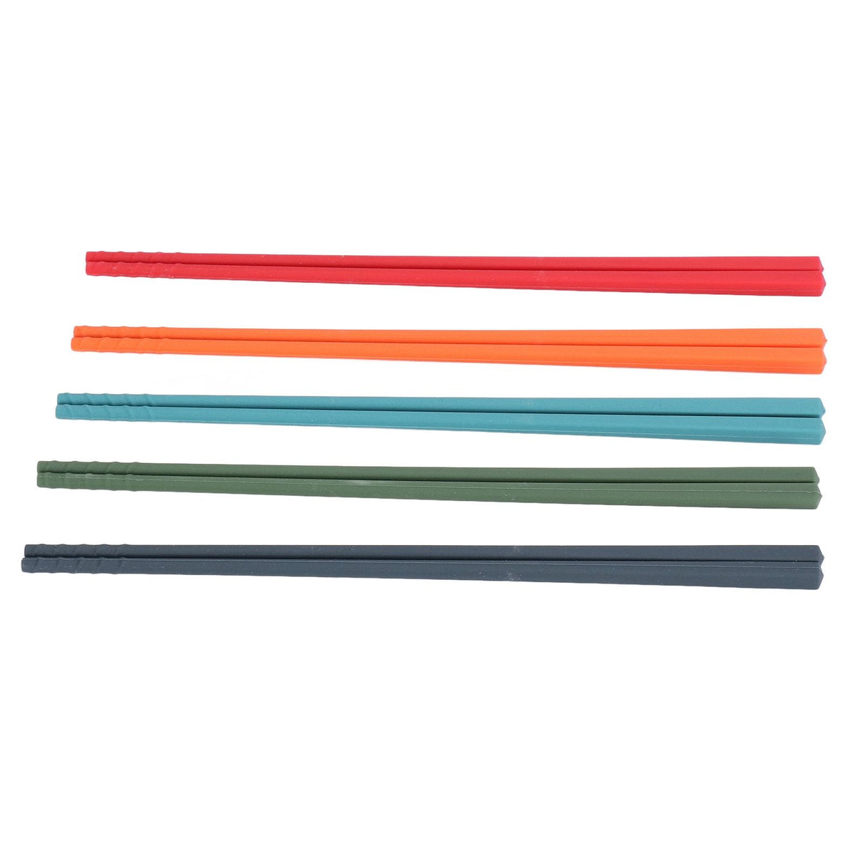 24cm 5 Color Chopsticks Set Silicone Stainless Steel Chopsticks Reusable Anti Slip Kitchen Tableware