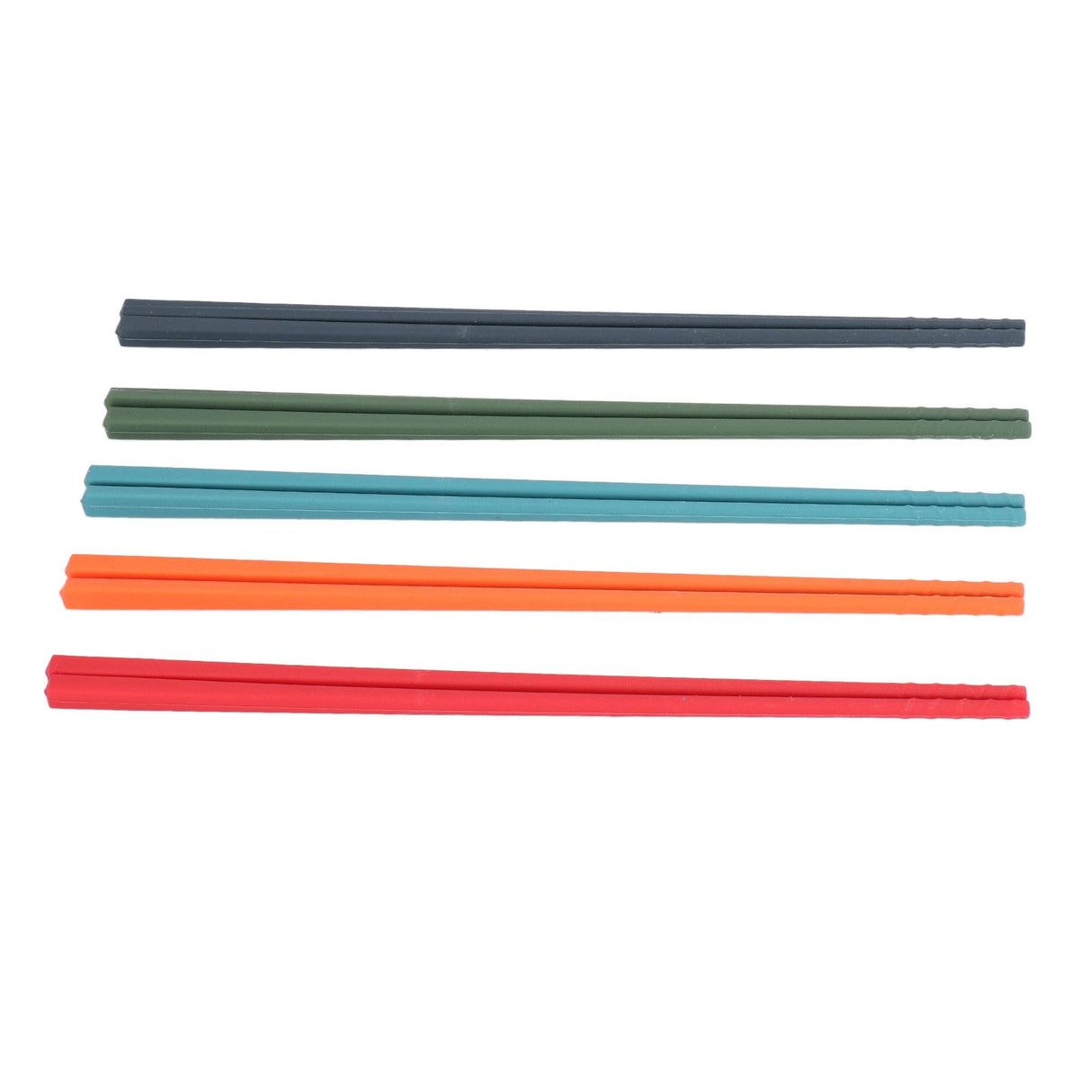 24cm 5 Color Chopsticks Set Silicone Stainless Steel Chopsticks Reusable Anti Slip Kitchen Tableware