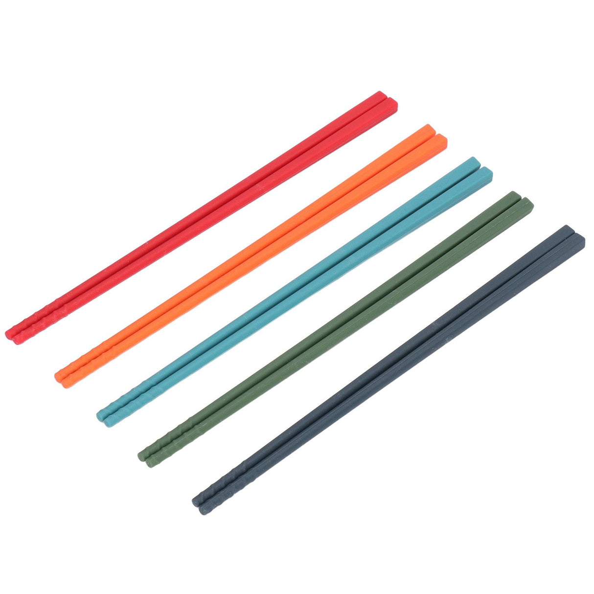 24cm 5 Color Chopsticks Set Silicone Stainless Steel Chopsticks Reusable Anti Slip Kitchen Tableware