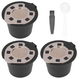 50ML Coffee Capsule Pods Cup with Spoon Brush Reusable Filter Stainless Steel Replacement for NespressoGold Plated