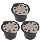 50ML Coffee Capsule Pods Cup with Spoon Brush Reusable Filter Stainless Steel Replacement for NespressoGold Plated