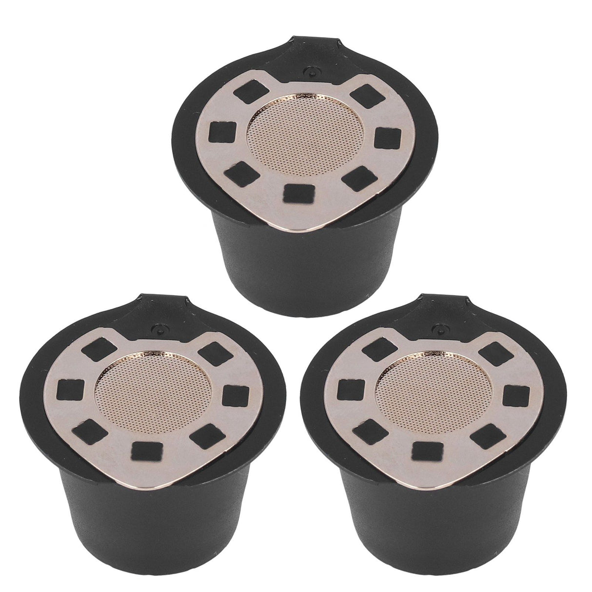 50ML Coffee Capsule Pods Cup with Spoon Brush Reusable Filter Stainless Steel Replacement for NespressoGold Plated