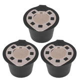 50ML Coffee Capsule Pods Cup with Spoon Brush Reusable Filter Stainless Steel Replacement for NespressoGold Plated