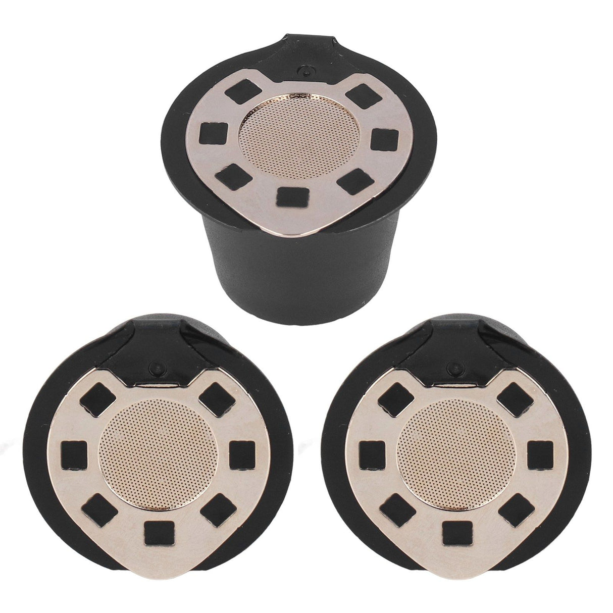 50ML Coffee Capsule Pods Cup with Spoon Brush Reusable Filter Stainless Steel Replacement for NespressoGold Plated
