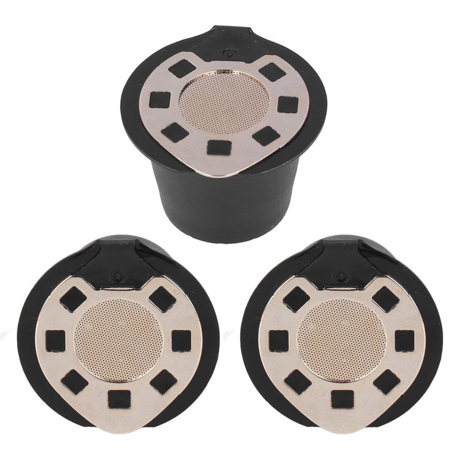 50ML Coffee Capsule Pods Cup with Spoon Brush Reusable Filter Stainless Steel Replacement for NespressoGold Plated