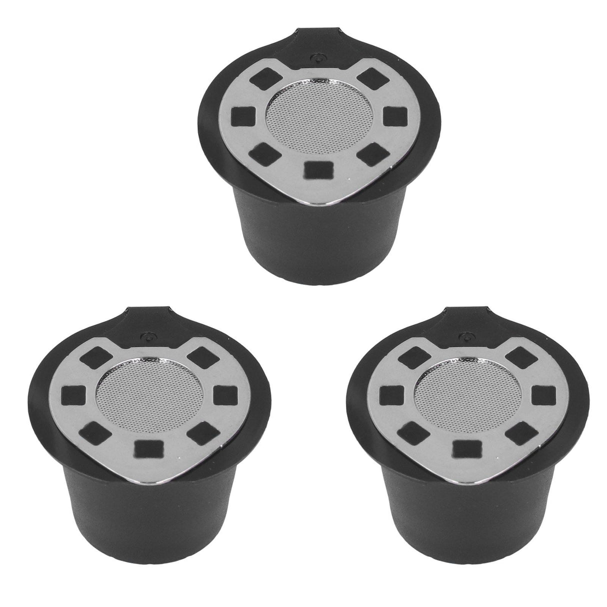 50ML Coffee Capsule Pods Cup with Spoon Brush Reusable Filter Stainless Steel Replacement for NespressoChrome Plated