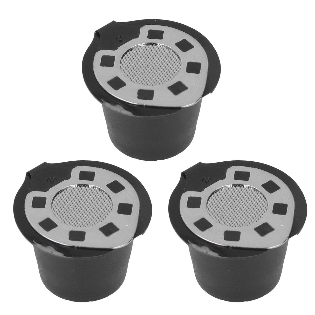 50ML Coffee Capsule Pods Cup with Spoon Brush Reusable Filter Stainless Steel Replacement for NespressoChrome Plated