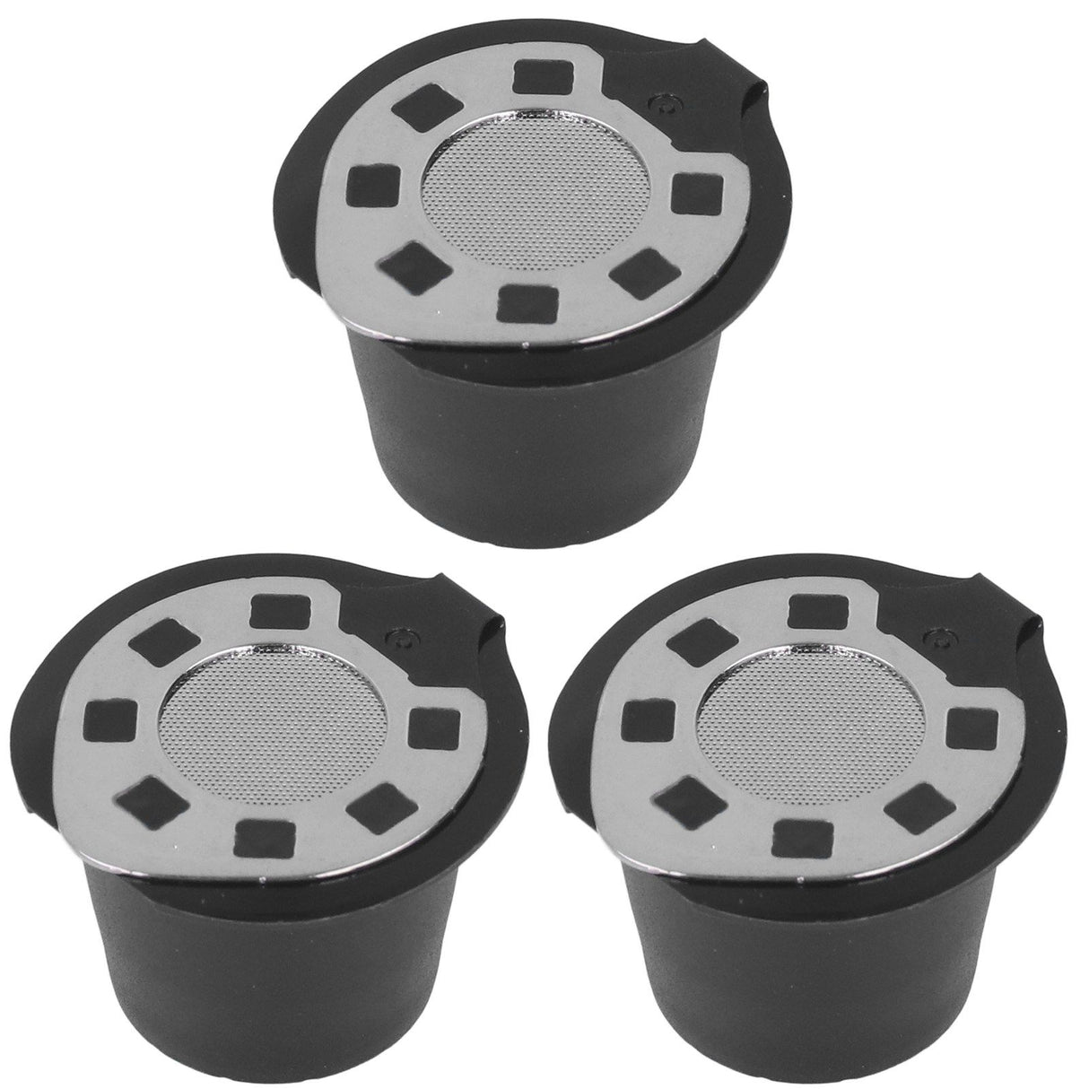 50ML Coffee Capsule Pods Cup with Spoon Brush Reusable Filter Stainless Steel Replacement for NespressoChrome Plated