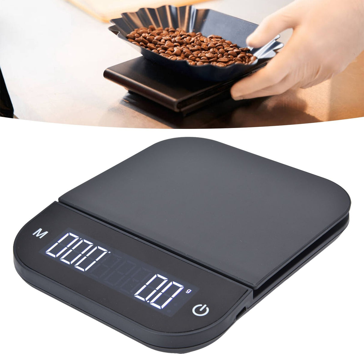 Coffee Scale Maximum 3KG Large LED Backlit Dual Units USB Charging Timing Function High Accuracy Kitchen Scale