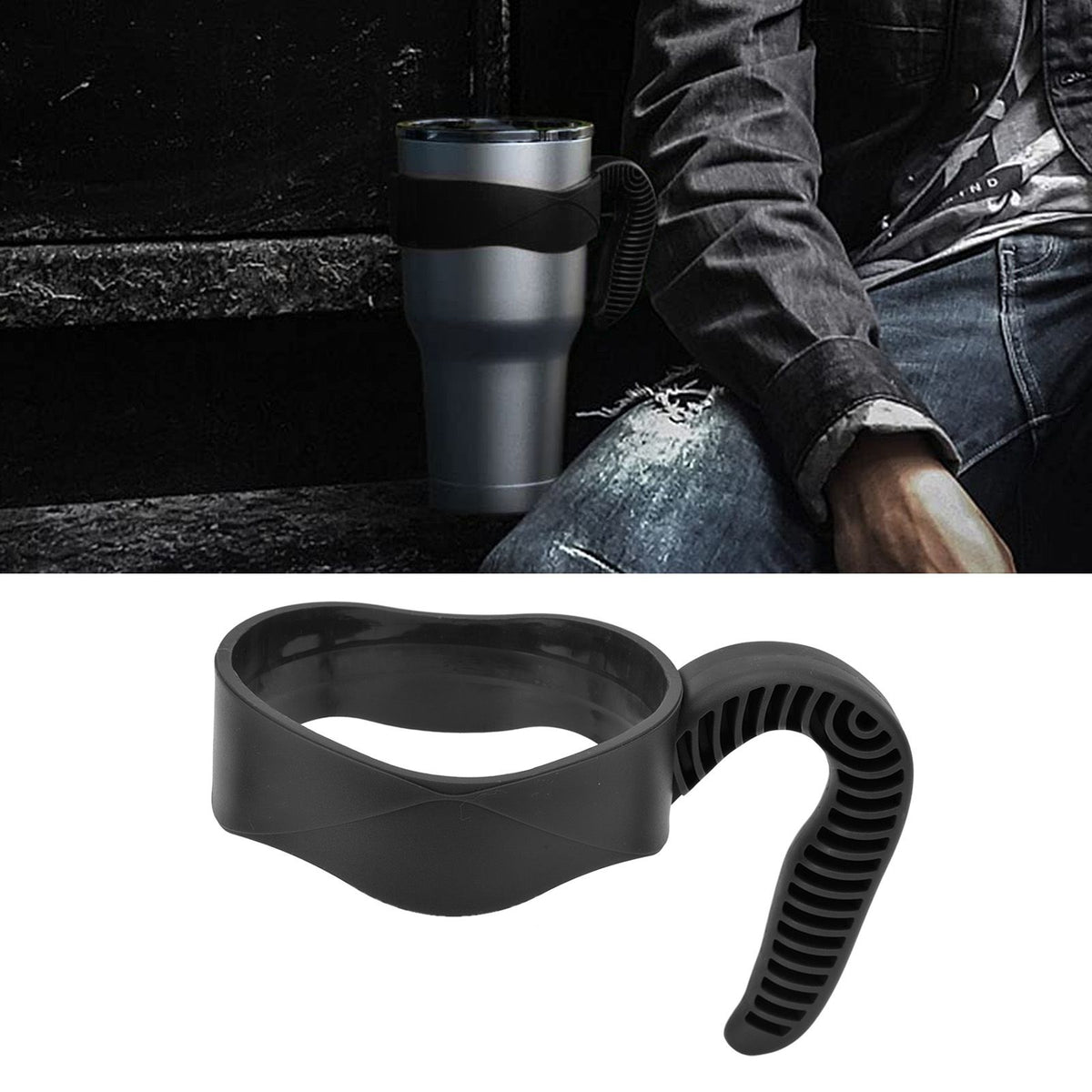 Mug Handle Plastic Ergonomic Jug Carrier Handle for 20oz‑30oz Jugs Bottles and Most Other TumblersBlack