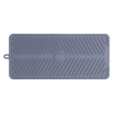 Silicone Dish Drying Mat Food Grade Silicone High Temperature Resistance Grey Dish Drainer Pad for Kitchen - Side View