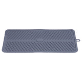 Silicone Dish Drying Mat Food Grade Silicone High Temperature Resistance Grey Dish Drainer Pad for Kitchen - Rear View