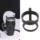 Tumbler Cup Handle Travel Mug Holder 2 Circle Non Slip for Car Icemaster Snowman 30OzBlack