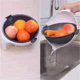 Multifunction Rotate Food Vegetable Cutter Chopper with Drain Basket Large Capacity Portable Kitchen Utensil