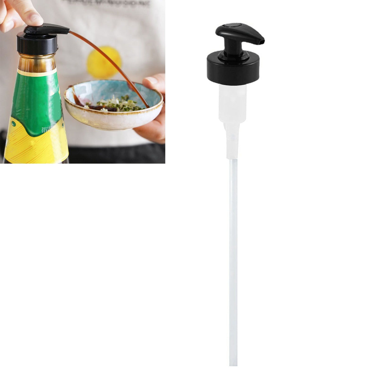 Gallon Pump Dispenser Condiment Bottle Pump Dispenser Plastic Kitchen Supplies for HouseholdBlack Caliber 2.9cm / 1.1in