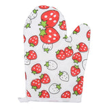 Oven Gloves Polyester Cotton Material Printed Pattern Lanyard Design Cooking Microwave Mitts for Kitchen