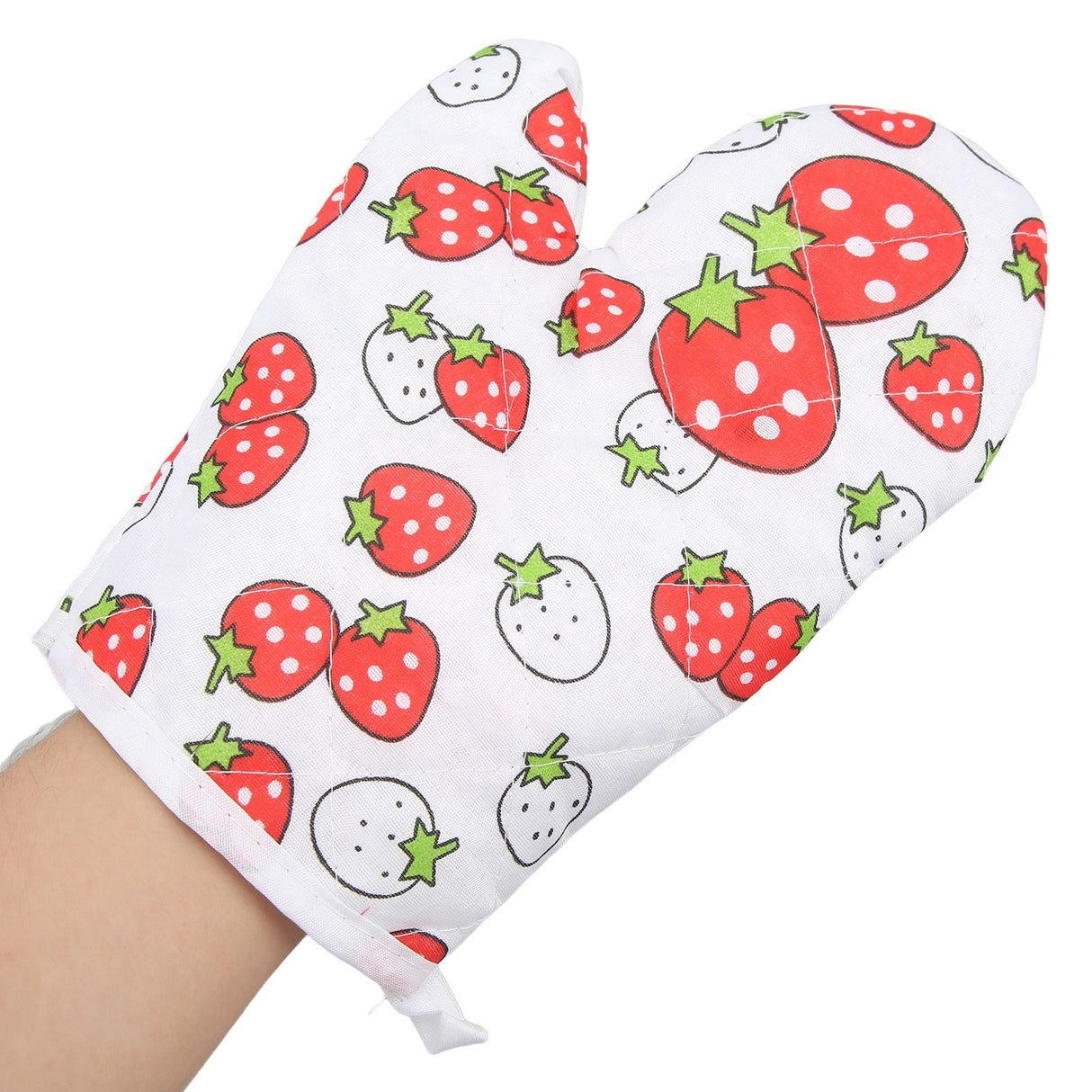 Oven Gloves Polyester Cotton Material Printed Pattern Lanyard Design Cooking Microwave Mitts for Kitchen
